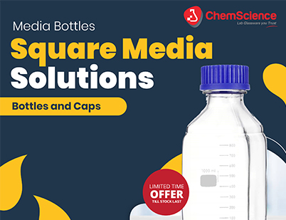 Square Glass Media Bottles