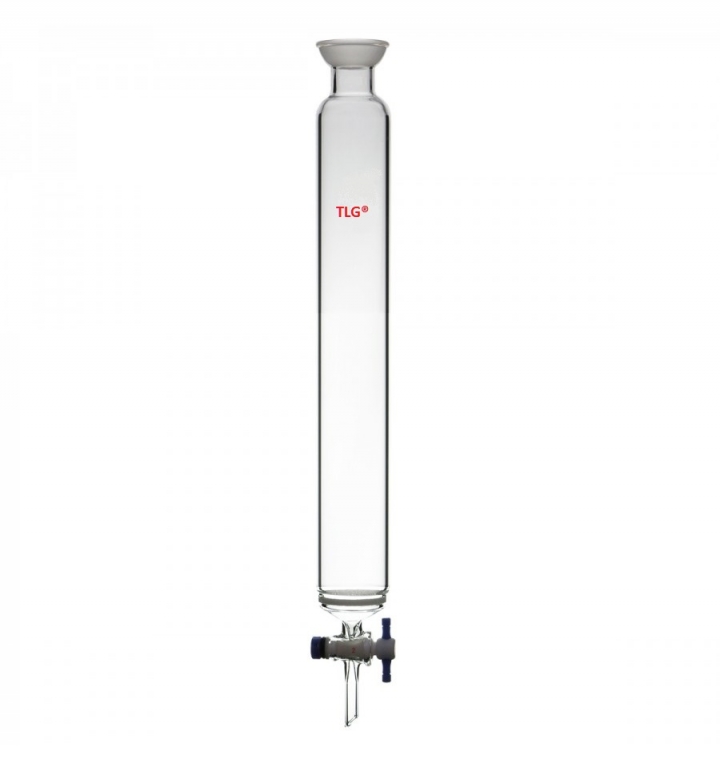 Chromatography Column, With Fritted Disc, Spherical Joints, 50/30 joint, PTFE Stopcock bore 4mm, Column O.D 80mm, Column I.D. 73mm, Effective length 24inch/610mm