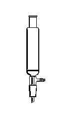 Colonne de chromatographie, Avec joint extérieur supérieur, Colonne courte avec joint inférieur 24/40, Avec colonne 40 mm, Longueur 300 mm, Porosité moyenne