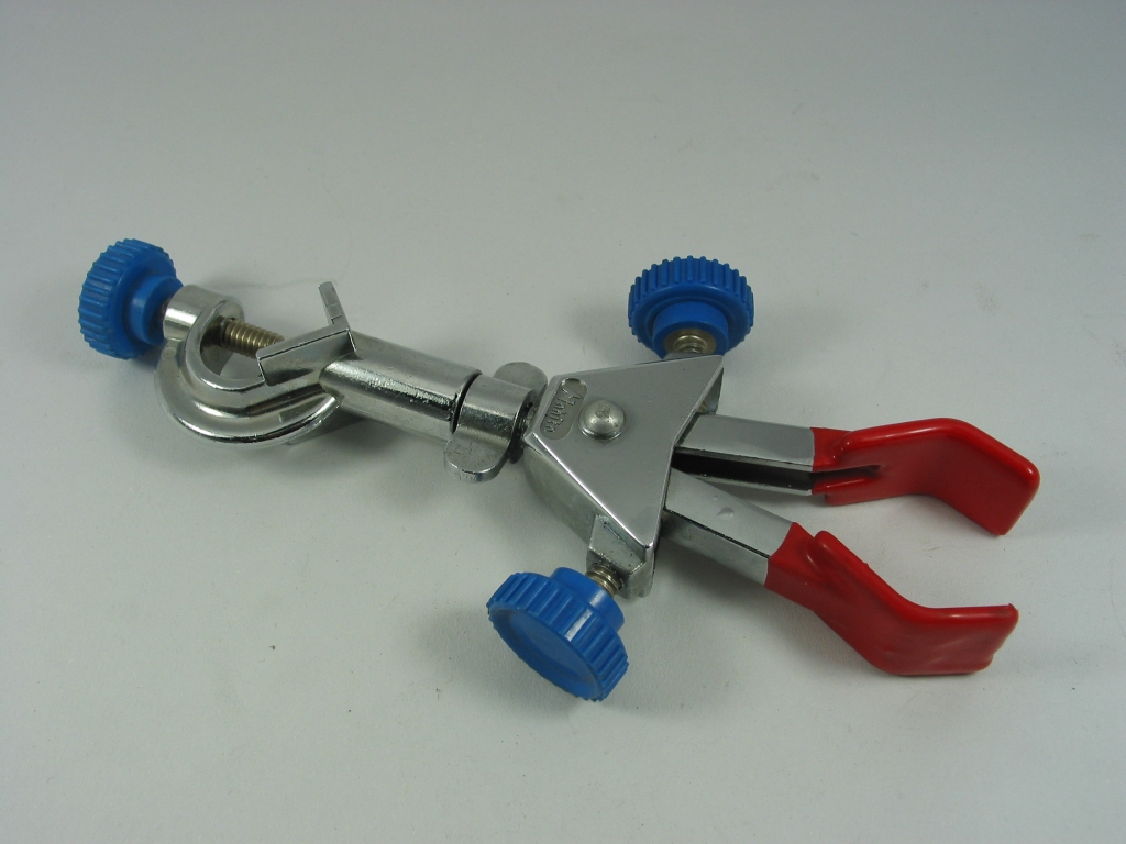 Swivel Clamp, Two prong double adjust swivel clamp for large and small articles, Small, Max Opening 40mm