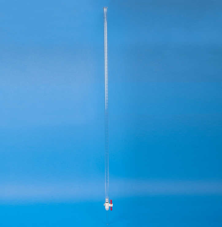 Education Grade Burette, Black Graduation Printing, PTFE Key Stopcock, 25mL, 0.10 graduation interval, class A