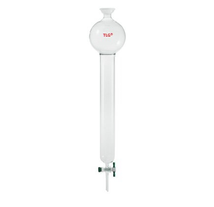 Colonne de chromatographie, avec rservoir, avec joint sphrique 35/20, alsage du robinet d'arrt en PTFE 4 mm, colonne OD 80 mm, colonne ID 73 mm, longueur effective 12 pouces/305 mm, capacit 1000 ml