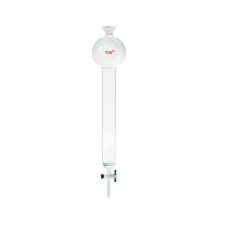 Chromatography Column, With Reservoir, Fritted Disc, with 35/20 spherical joint, PTFE Stopcock bore 4mm, Column O.D 60mm, Column I.D. 53mm, Effective length 12inch/305mm, Capacity 1000mL
