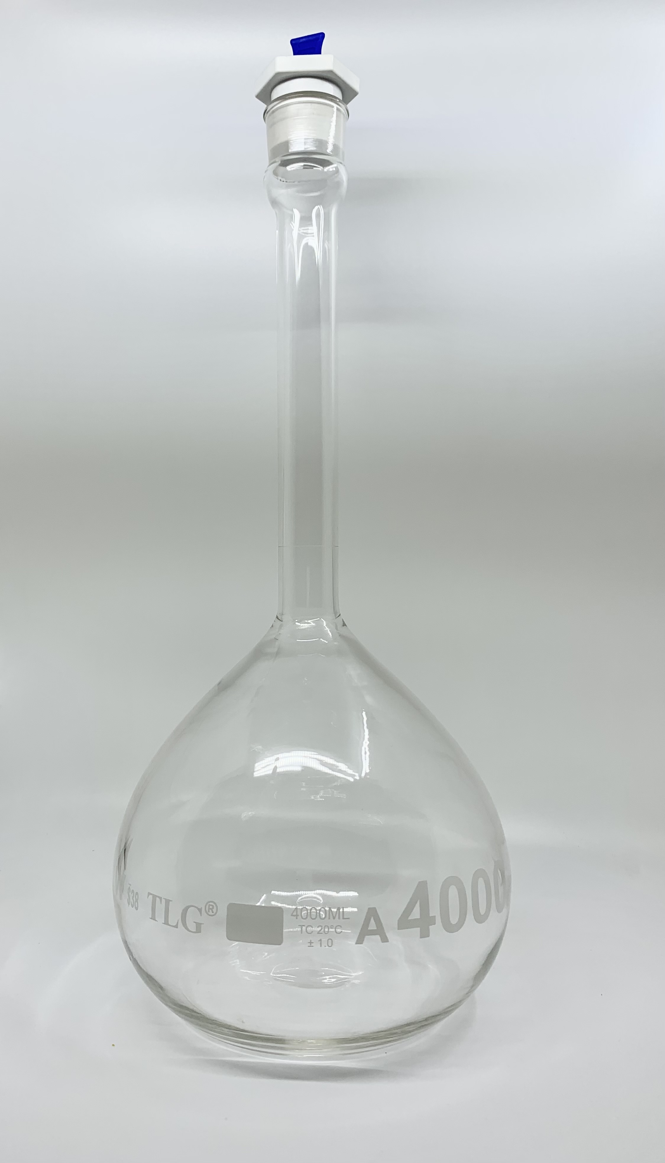 Buy Online Volumetric Flask 4000ml Serialized And Certified Heavy Duty Wide Mouth Pe 7627