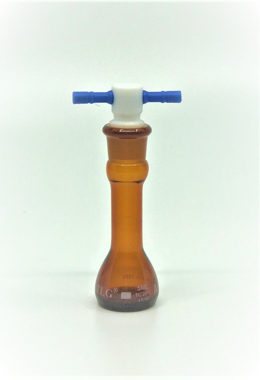 Buy Online Serialized And Certified Volumetric Flask Low Actinic Amber 5ml Wide Mouth Ptfe 9350