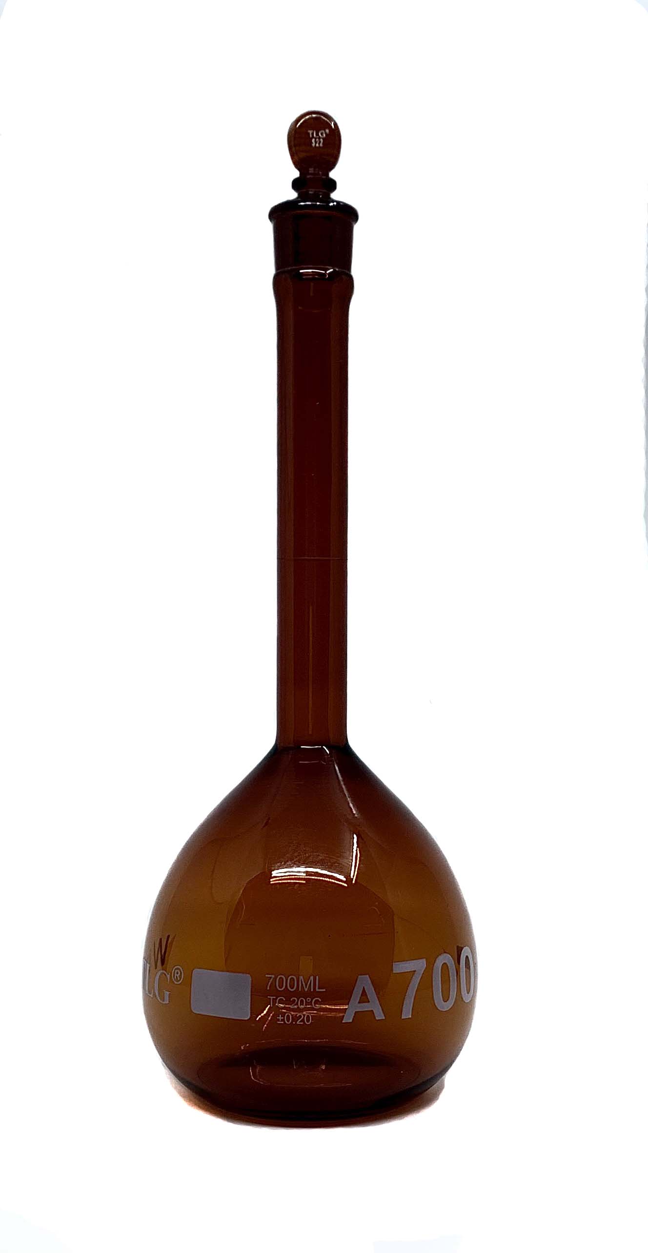 Buy Online Serialized And Certified Volumetric Flask Low Actinic Amber 700ml Wide Mouth 6045