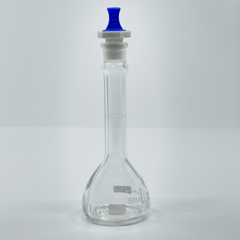 Buy Online Volumetric Flask 50ml Serialized And Certified Heavy Duty Wide Mouth Pe 7352