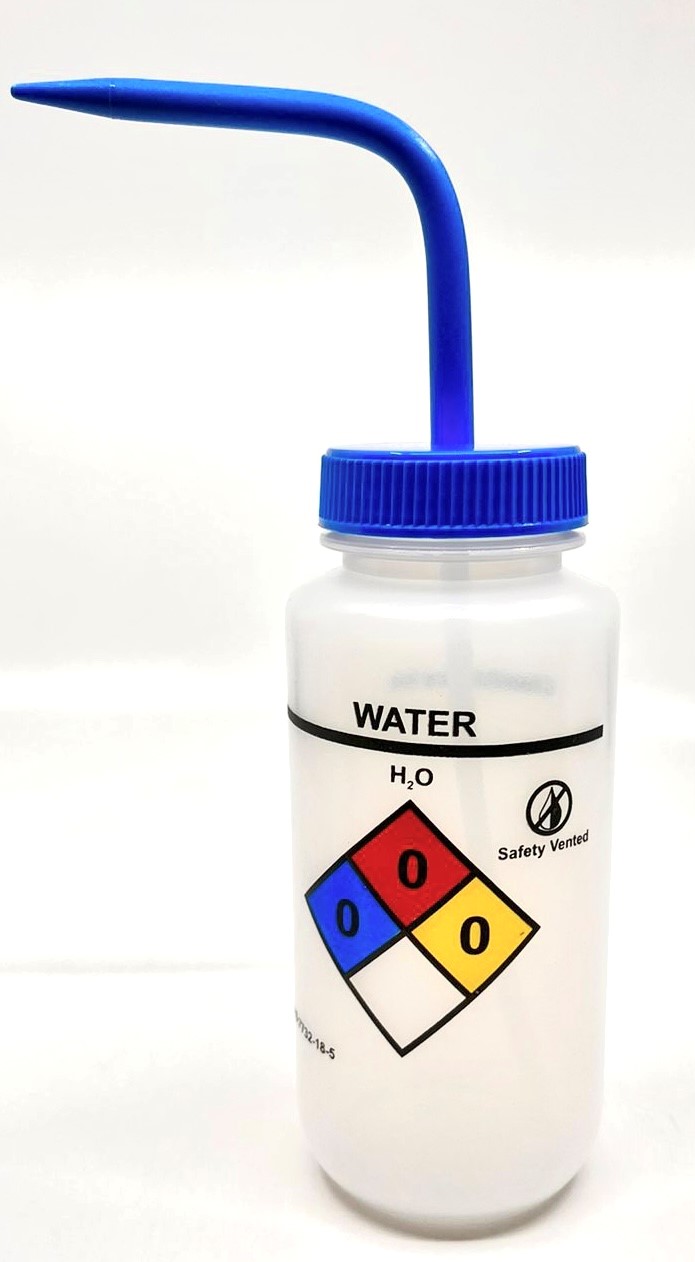 Buy Online Labelled Wash Bottles Wide Neck For Use With Water Stopper Color Blue