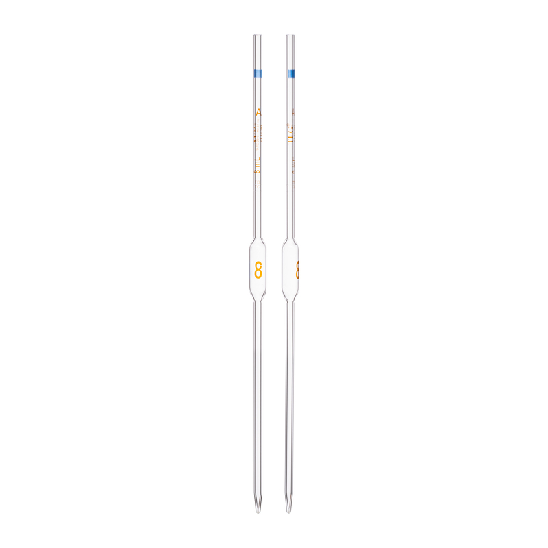 Pipette Volumetric, With Two Marks, To Contain (TC) and To Deliver (TD), Accuracy As Per Class A, Capacity(mL) 8, Individually Serialized