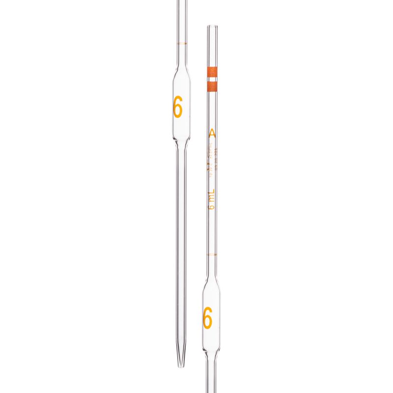 Pipette Volumetric, With One Mark, Accuracy As Per Class A, Capacity(mL) 6, Individually Serialized, Tolerance ±0.01 mL, As Per USP Standards