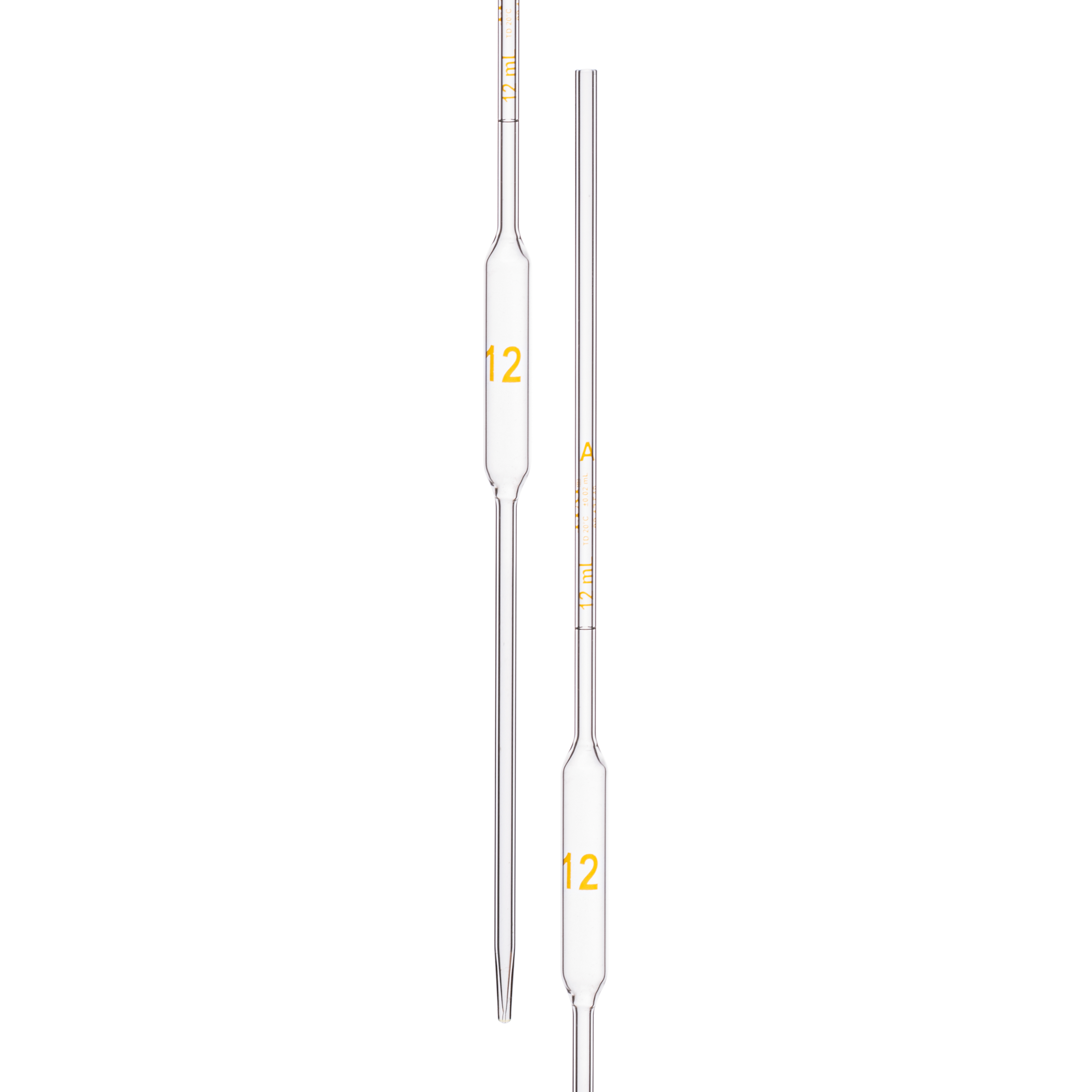 Pipette Volumetric, With One Mark, Accuracy As Per Class A, Capacity(mL) 12, Individually Serialized, Tolerance ±0.02 mL, As Per USP Standards