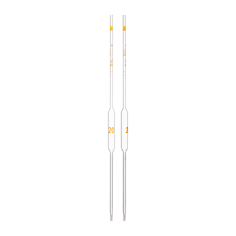 Pipette Volumetric, With Two Marks, To Contain (TC) and To Deliver (TD), Accuracy As Per Class A, Capacity(mL) 20, Individually Serialized