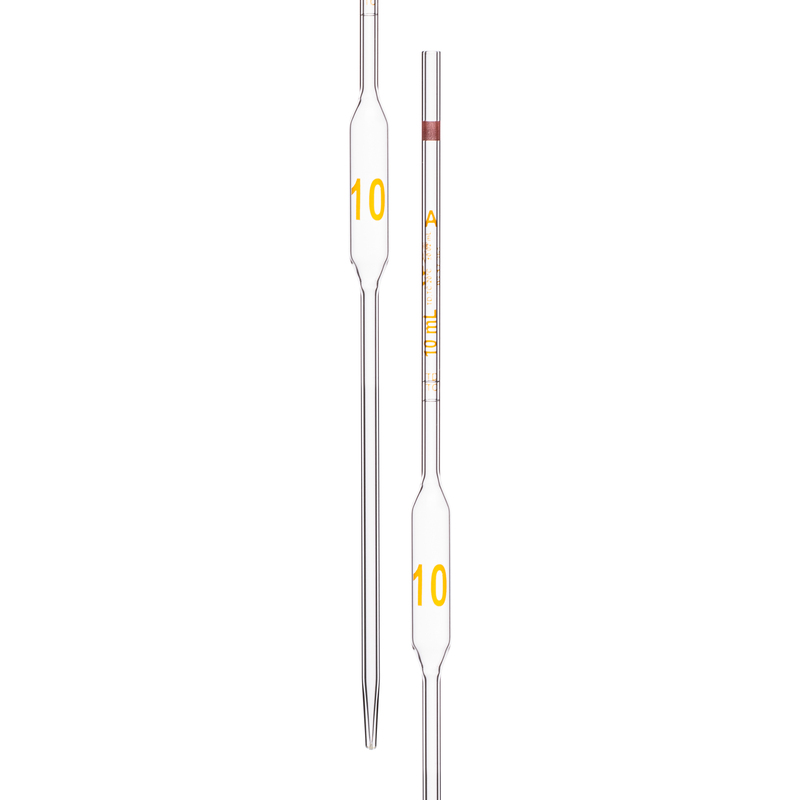 Pipette Volumetric, With Two Marks, To Contain (TC) and To Deliver (TD), Accuracy As Per Class A, Capacity(mL) 10, Individually Serialized