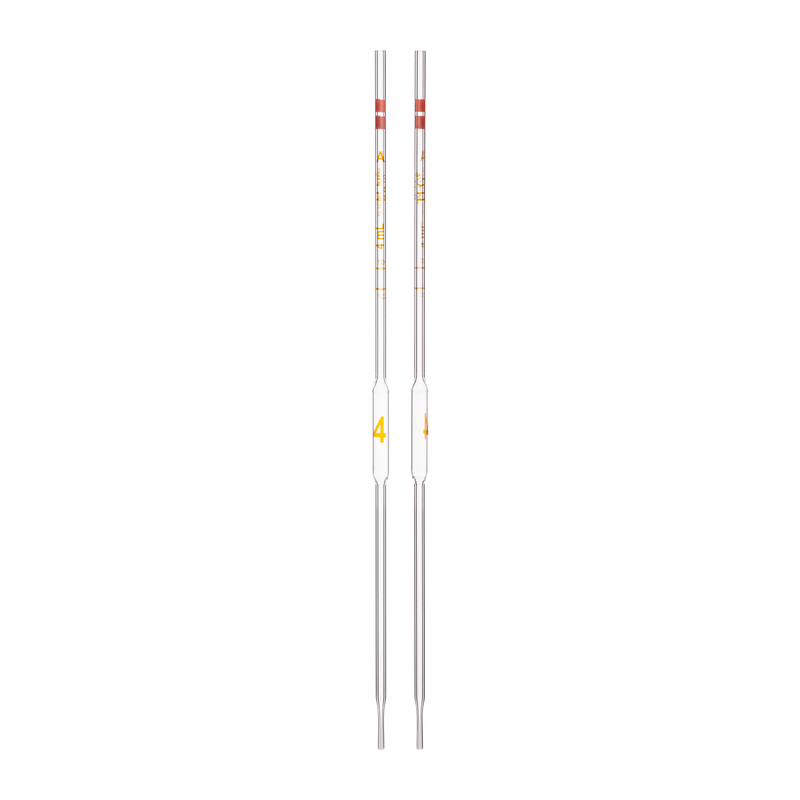 Pipette Volumetric, With Two Marks, To Contain (TC) and To Deliver (TD), Accuracy As Per Class A, Capacity(mL) 4, Individually Serialized