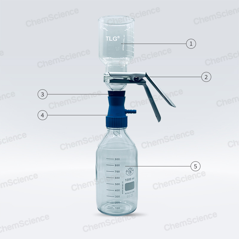 Microfiltration Assembly with Fritted Glass Support 47 mm, 1000 ml Glass Funnel